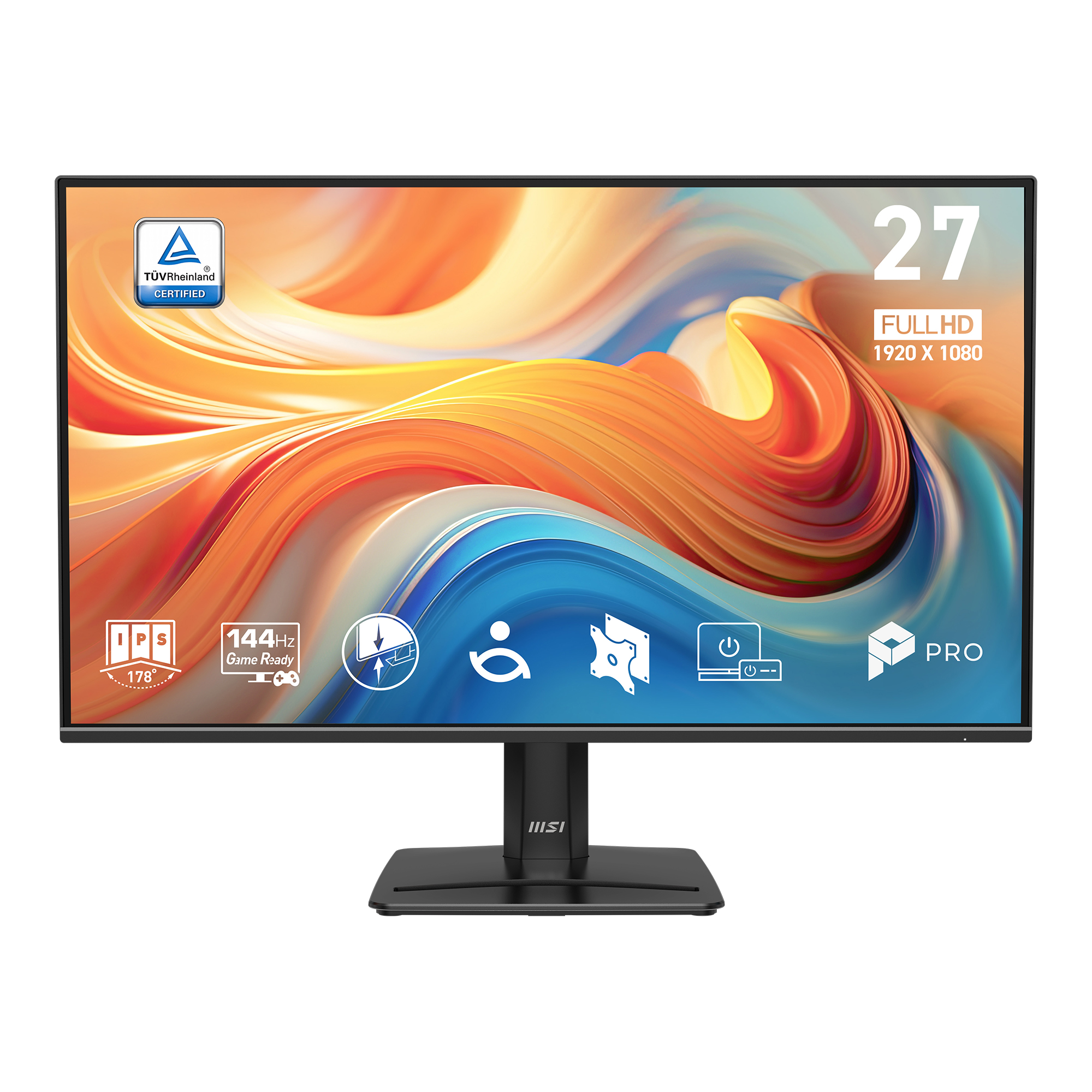 Een 27-inch Full HD monitor met IPS-paneel en 144Hz verversingssnelheid.