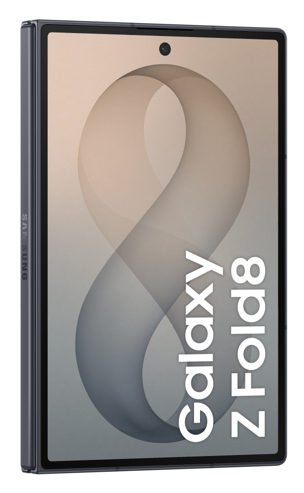 Zamknięty smartfon Samsung Galaxy Z Fold 8 z aparatem.
