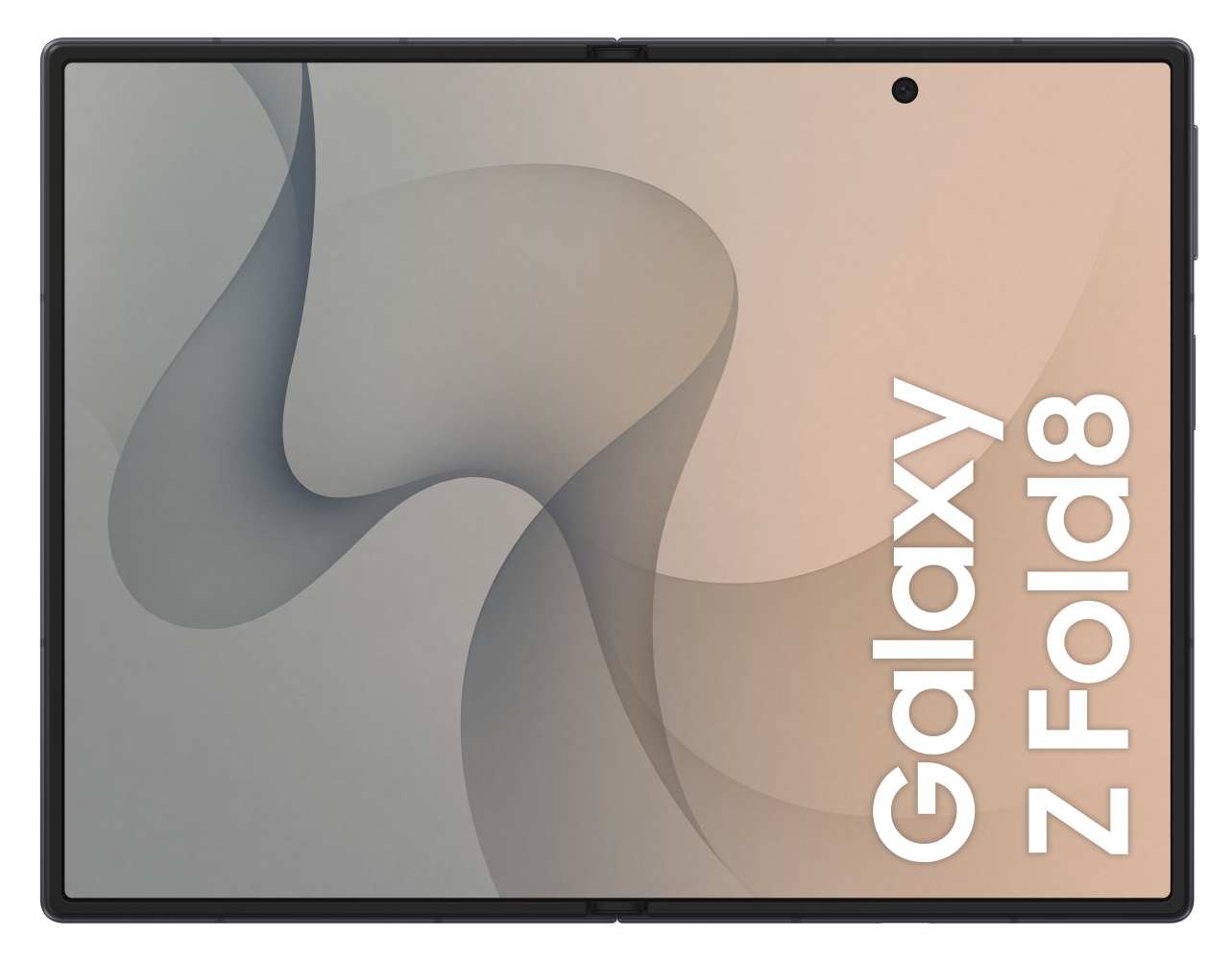 Otwarty składany telefon z napisem Galaxy Z Fold8.