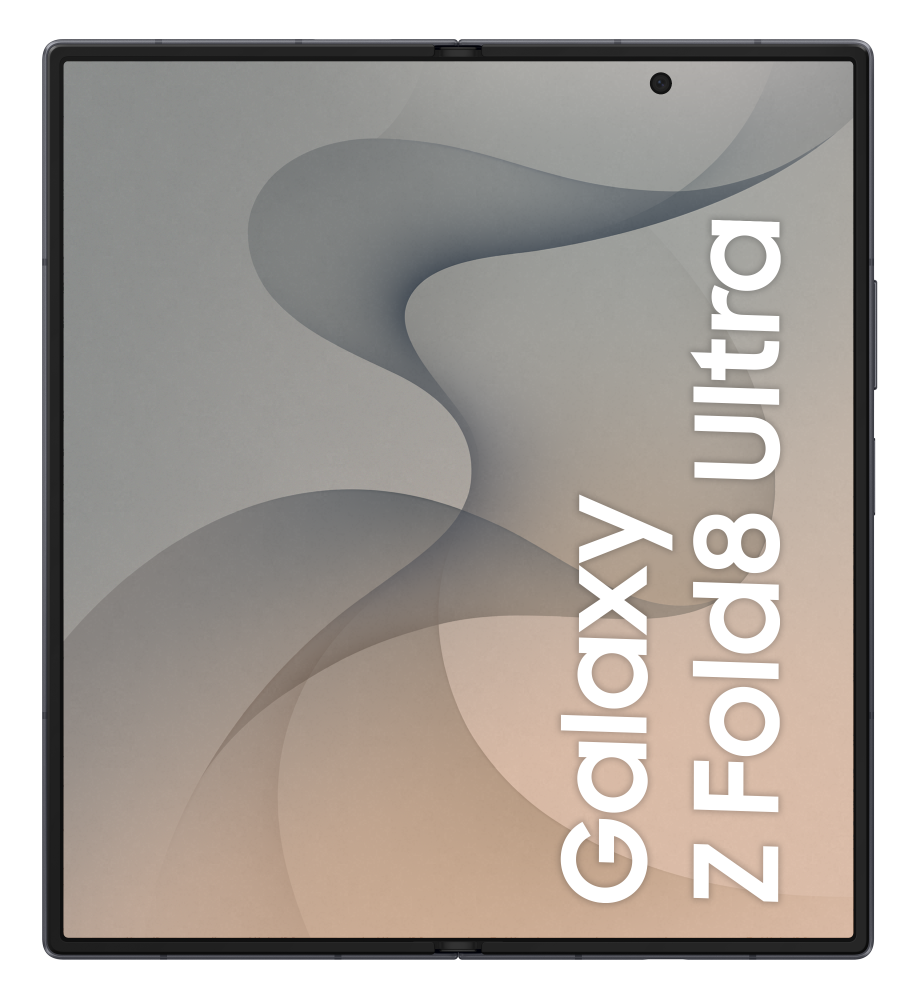 Zamknięty Samsung Galaxy Z Fold8 Ultra z wzorem na ekranie.