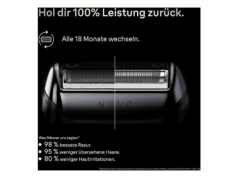 Braun Scherkopf Nevo Silver; Ersatzscherkopf — Foto 4 von 5