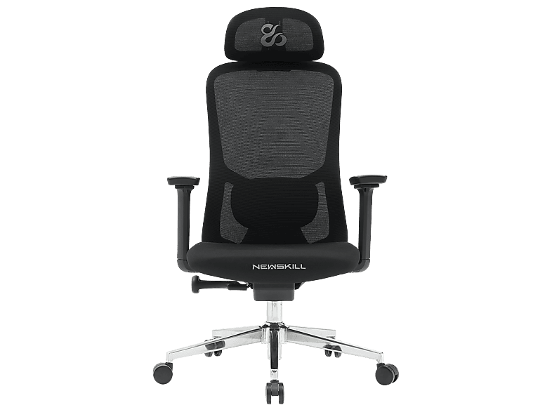 Silla gaming - Newskill Nue, Reposabrazos 3D (ajustable en altura, anchura y profundidad), Carga máx. 150 kg, Malla Transpirable Premium, Negro