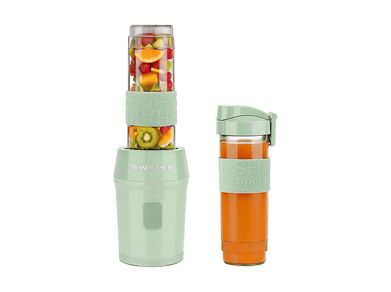 FRULLATORE H.KOENIG MOOV7, Potenza 300 W, Caraffa da 0.57 l, 1 velocità, Plastica, 4 lame in acciaio inossidabile, Verde pastello