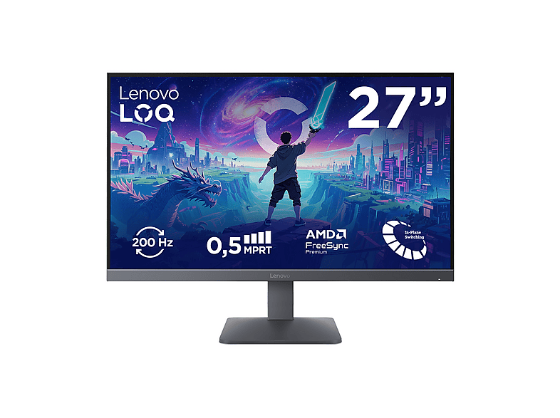 LENOVO LOQ 27-10 Monitor Gaming, 27 ", Full-HD, 1920 x 1080 Pixel, tempo di risposta 0,5 ms, refresh rate 200 Hz