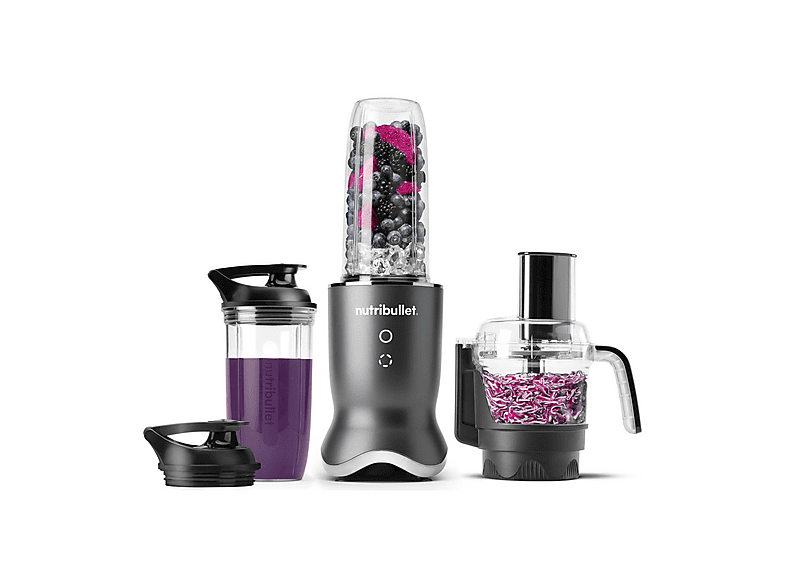 FRULLATORE NUTRIBULLET NB1224DG, Potenza 1200 W, Caraffa da 0.9 l, 1 velocità, Plastica (tritan), Acciaio inox, Nero
