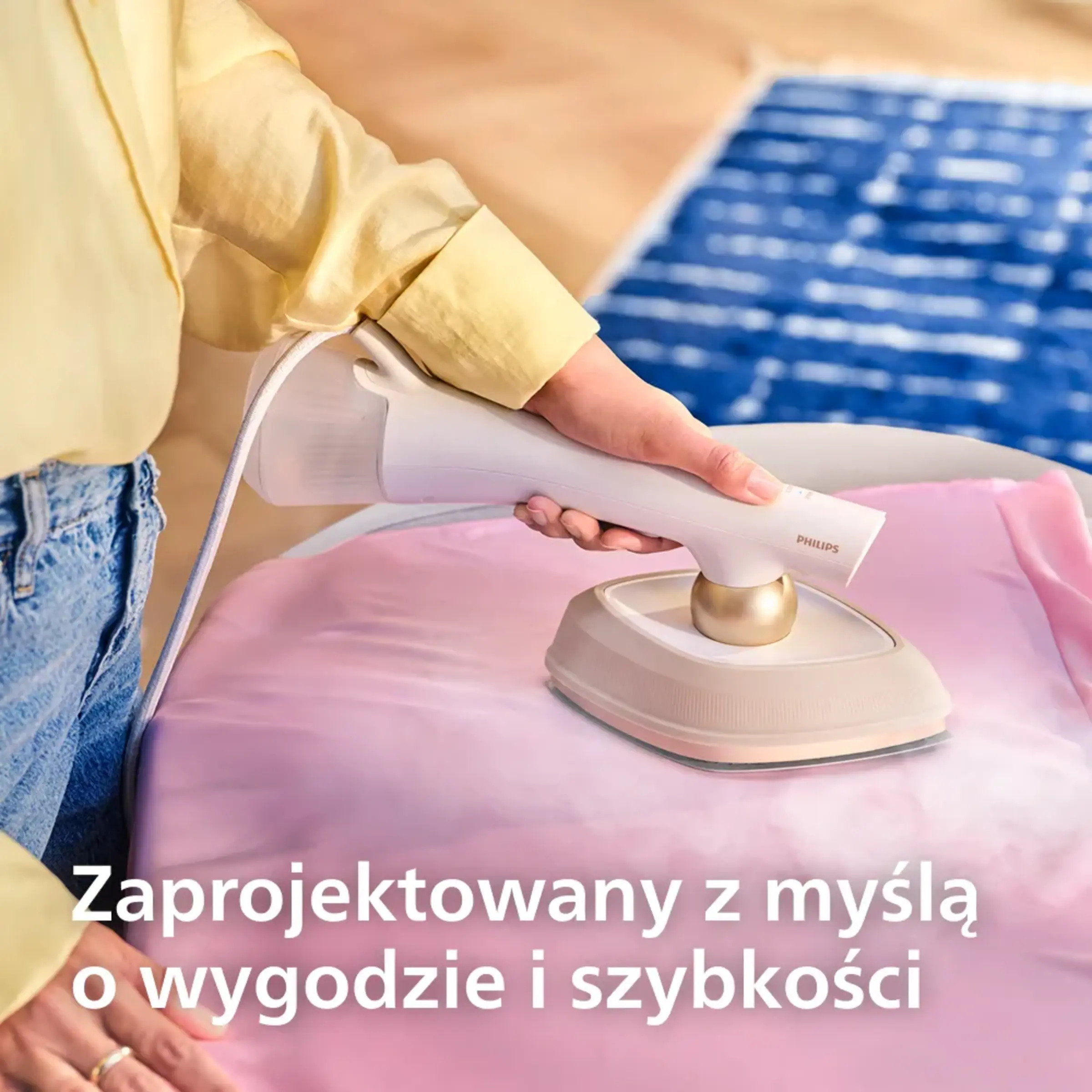 Żelazko i parownica w jednym PHILIPS OneTurn GC213/10 Jedwabista biel