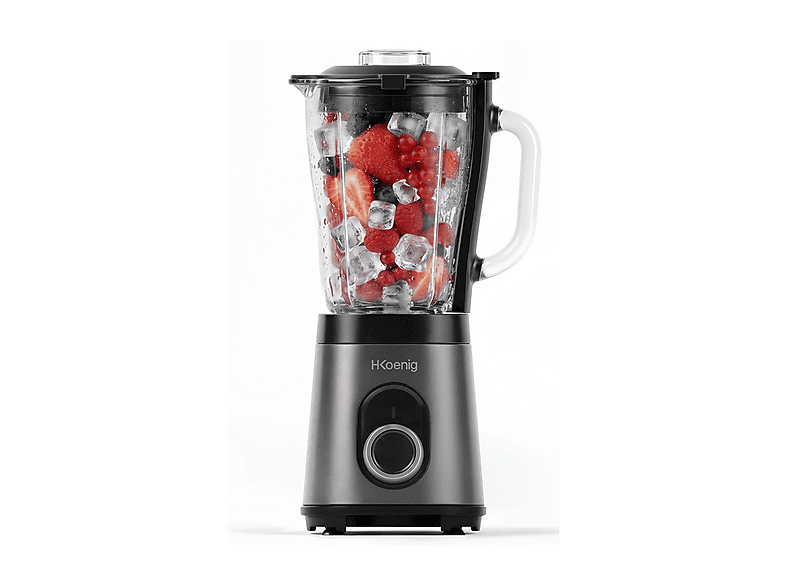FRULLATORE H.KOENIG MXK36, Potenza 550 W, Caraffa da 1.5 l, 2 velocità, Vetro, Acciaio inox, Grigio scuro