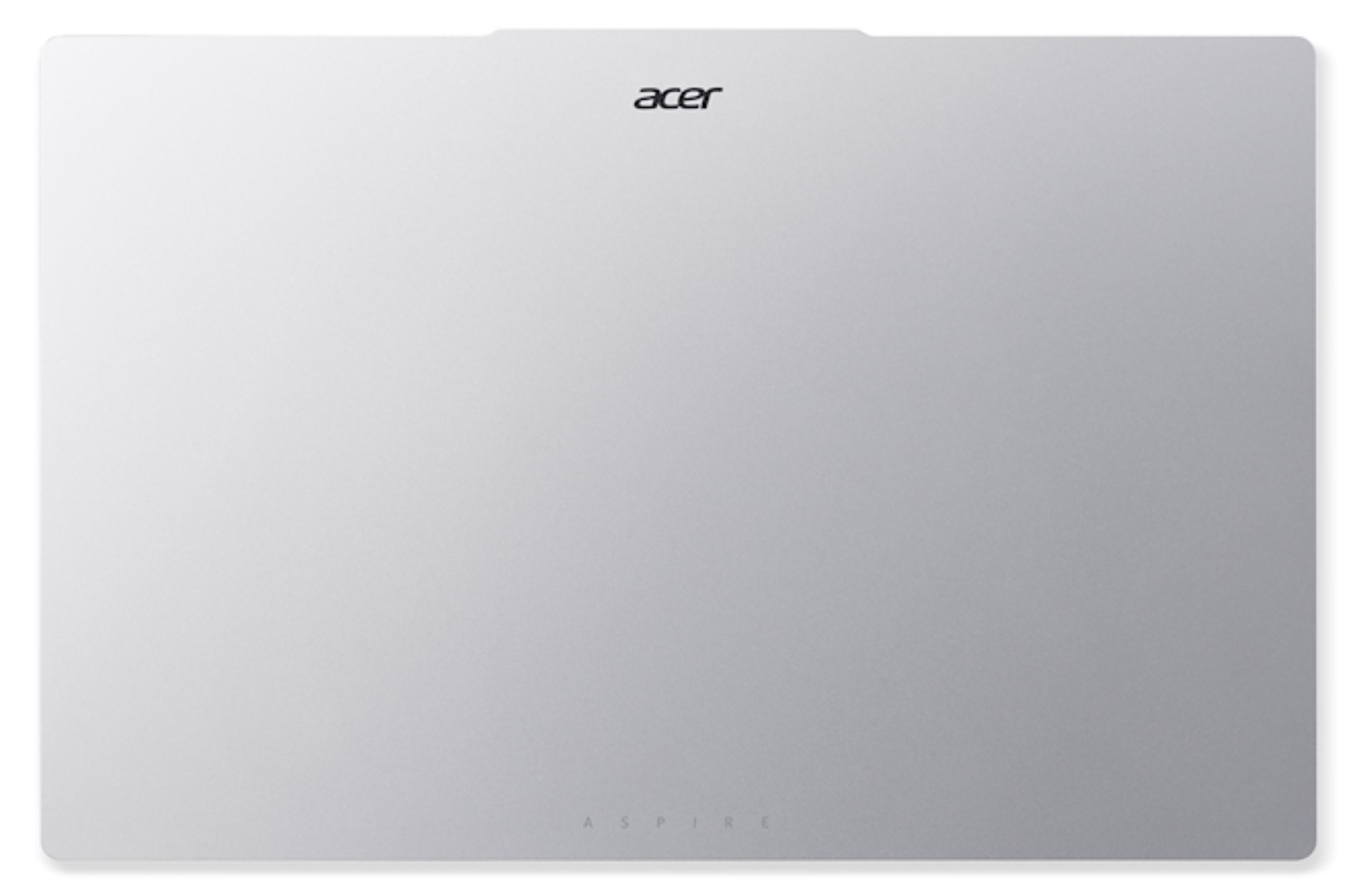 Portátil Acer Aspire plateado, cerrado, con logo arriba.