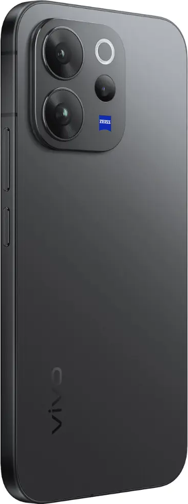 Smartphone grigio scuro con tripla fotocamera e logo ZEISS.