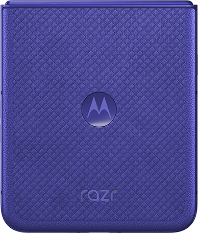 Lila Motorola Razr M-logóval és texturált mintával.