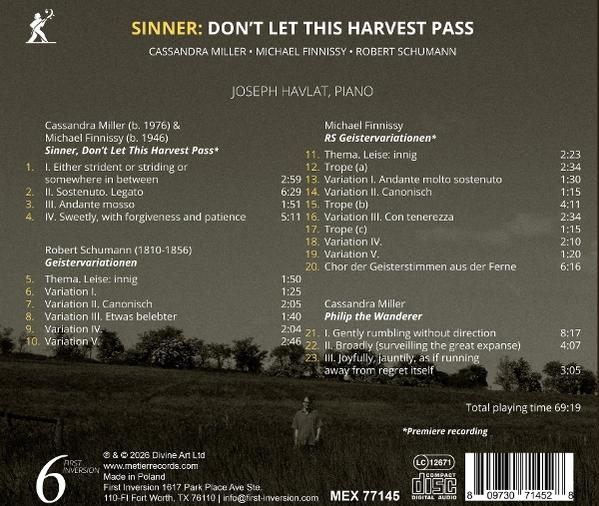 CD-Rückseite mit Titel, Trackliste, Künstlernamen und Landschaftsbild.