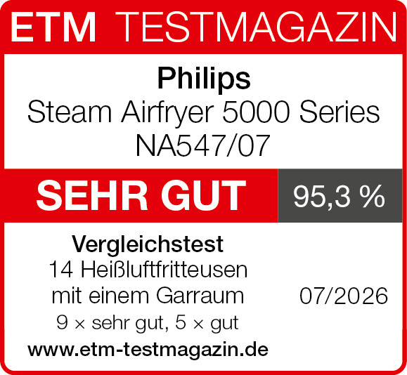 ETM Testmagazin: Philips Steam Airfryer 5000, SEHR GUT, 95,3%