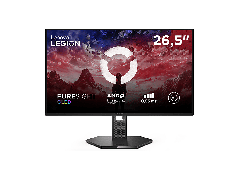 LENOVO Legion 27Q-10 OLED Monitor Gaming, 26,5 ", 2K UltraWide QHD, 2560 x 1440 Pixel, tempo di risposta 0,03 ms, refresh rate 240 Hz