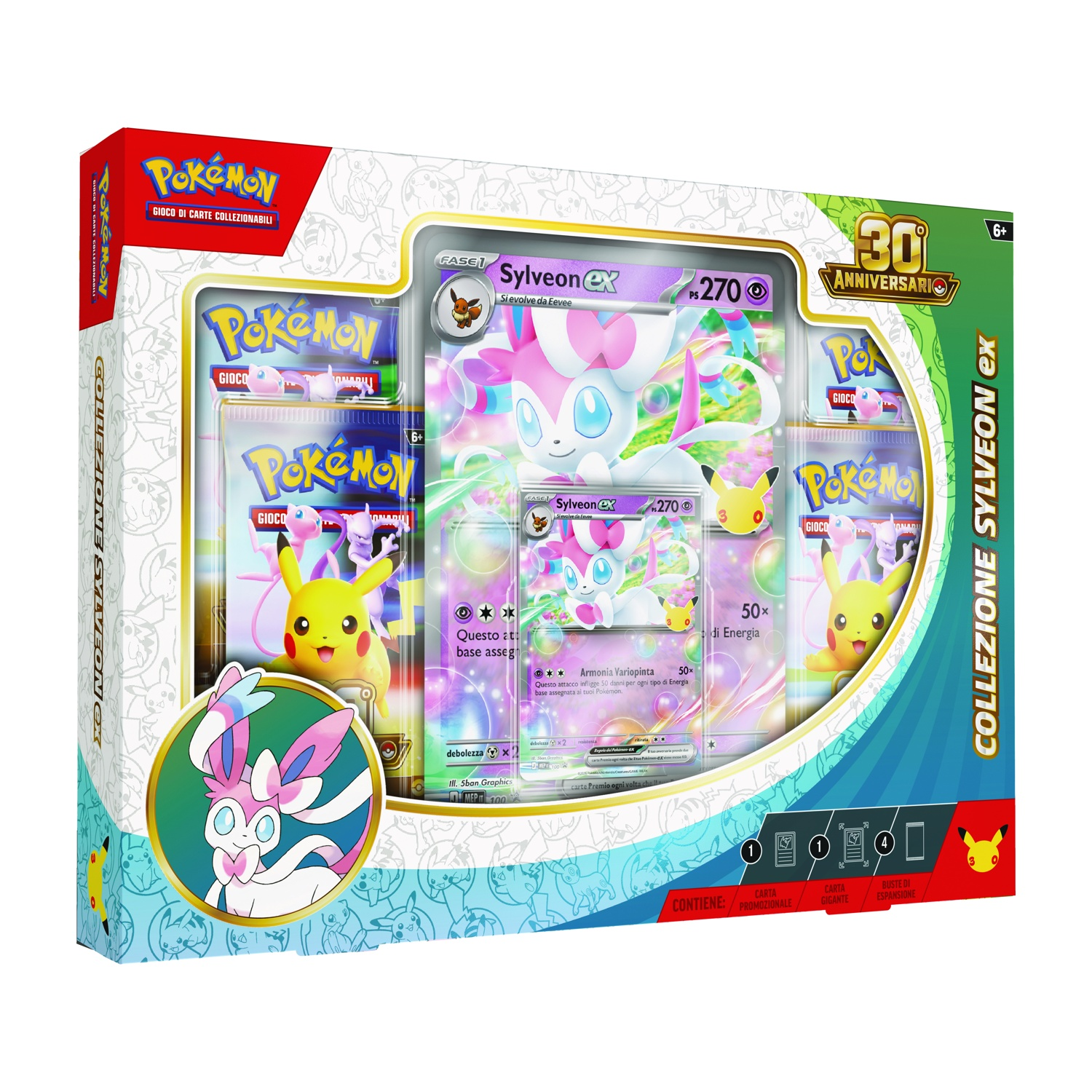 Box regalo Pokémon Sylveon EX GCC con carte e accessori.