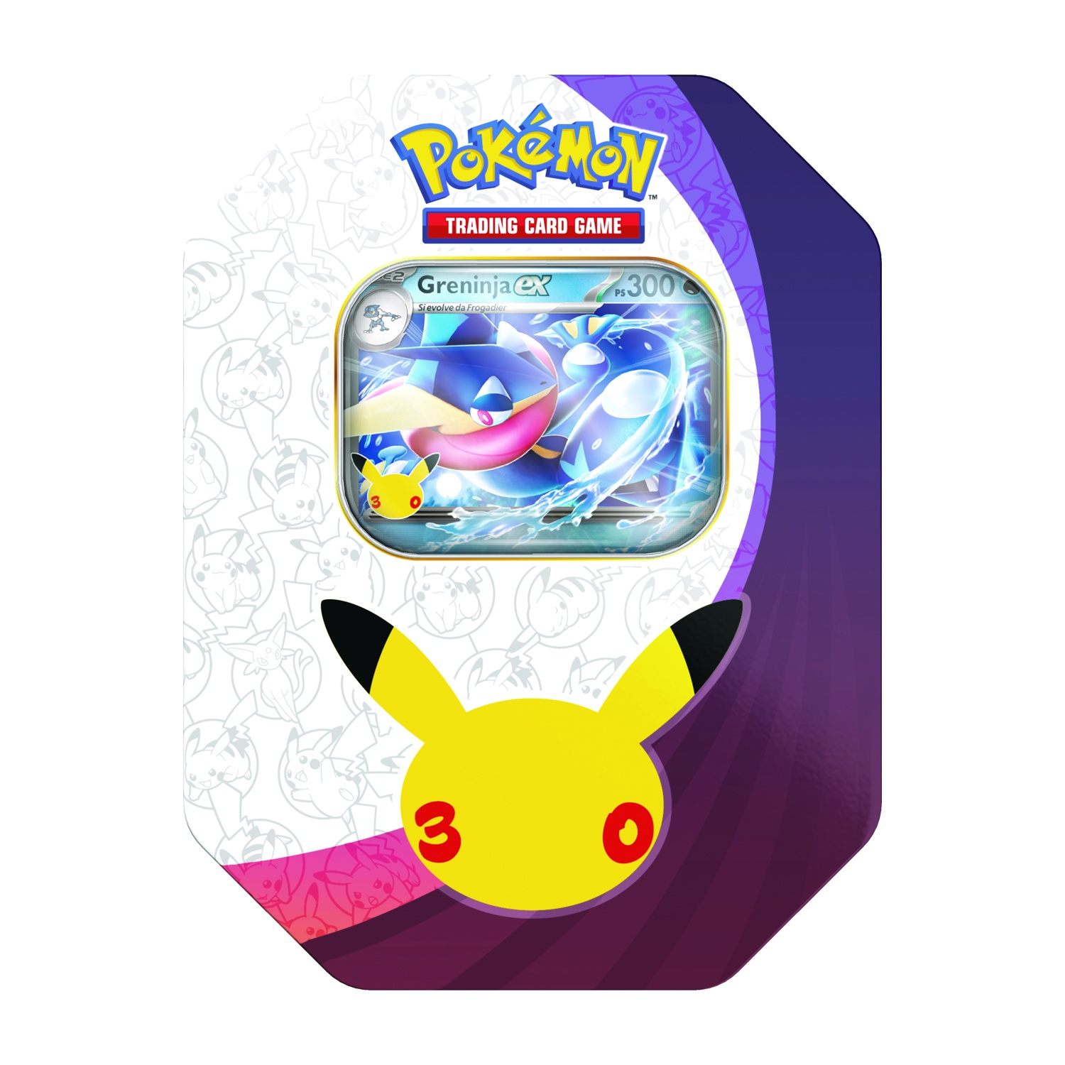 Latta Gioco di Carte Collezionabili Pokémon con Greninja EX e design Pikachu.