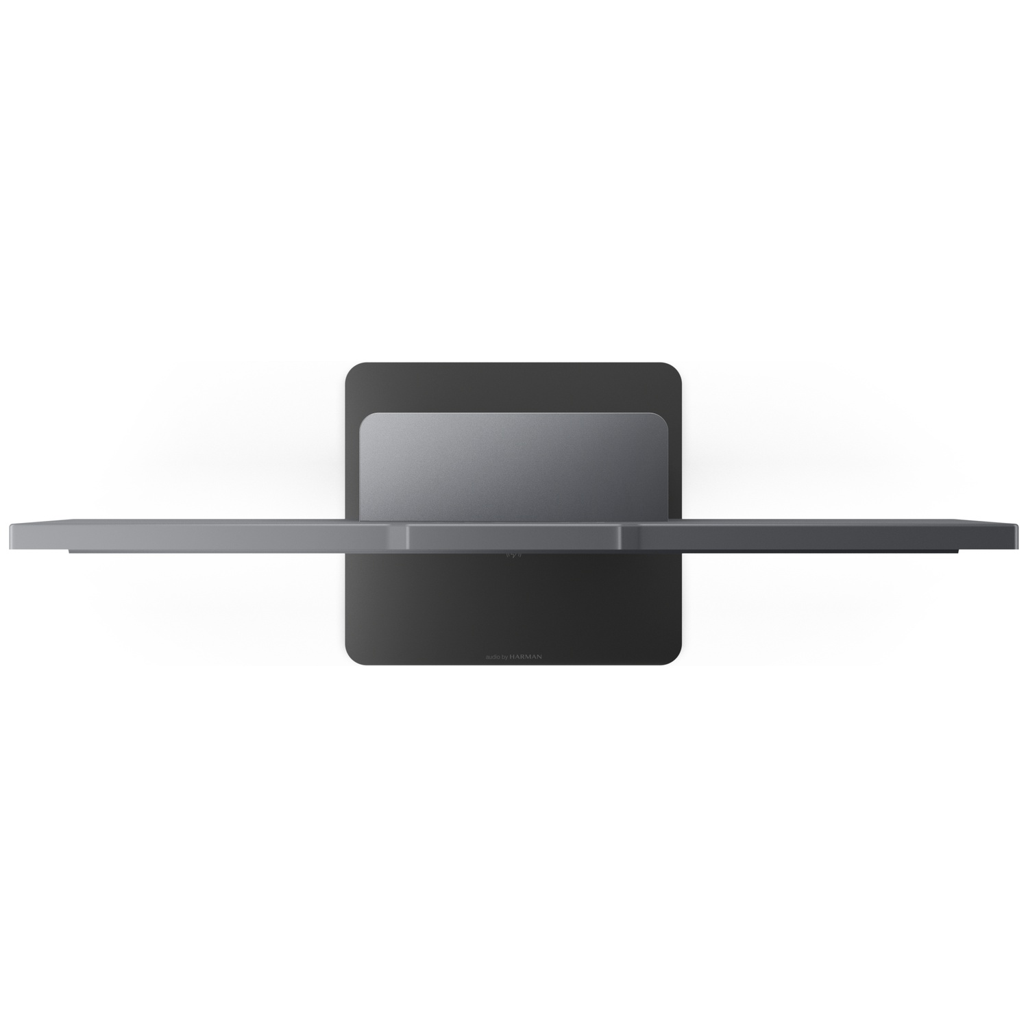 A sleek, dark rectangle with a thin, light gray bar cutting through it horizontally.