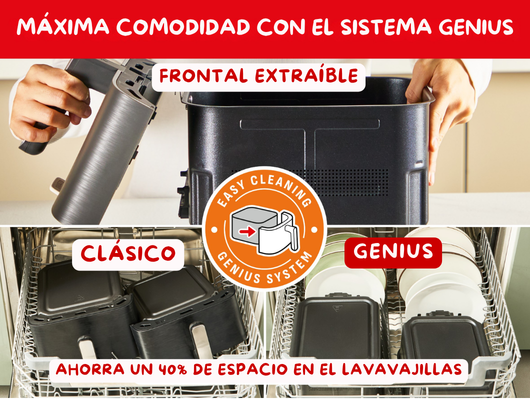 Dispositivo con frontal extraíble en lavavajillas.