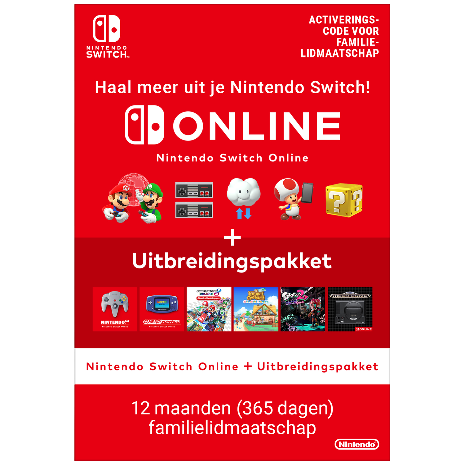 Nintendo Switch Online + Uitbreidingspakket - 12 Maanden (download Code)