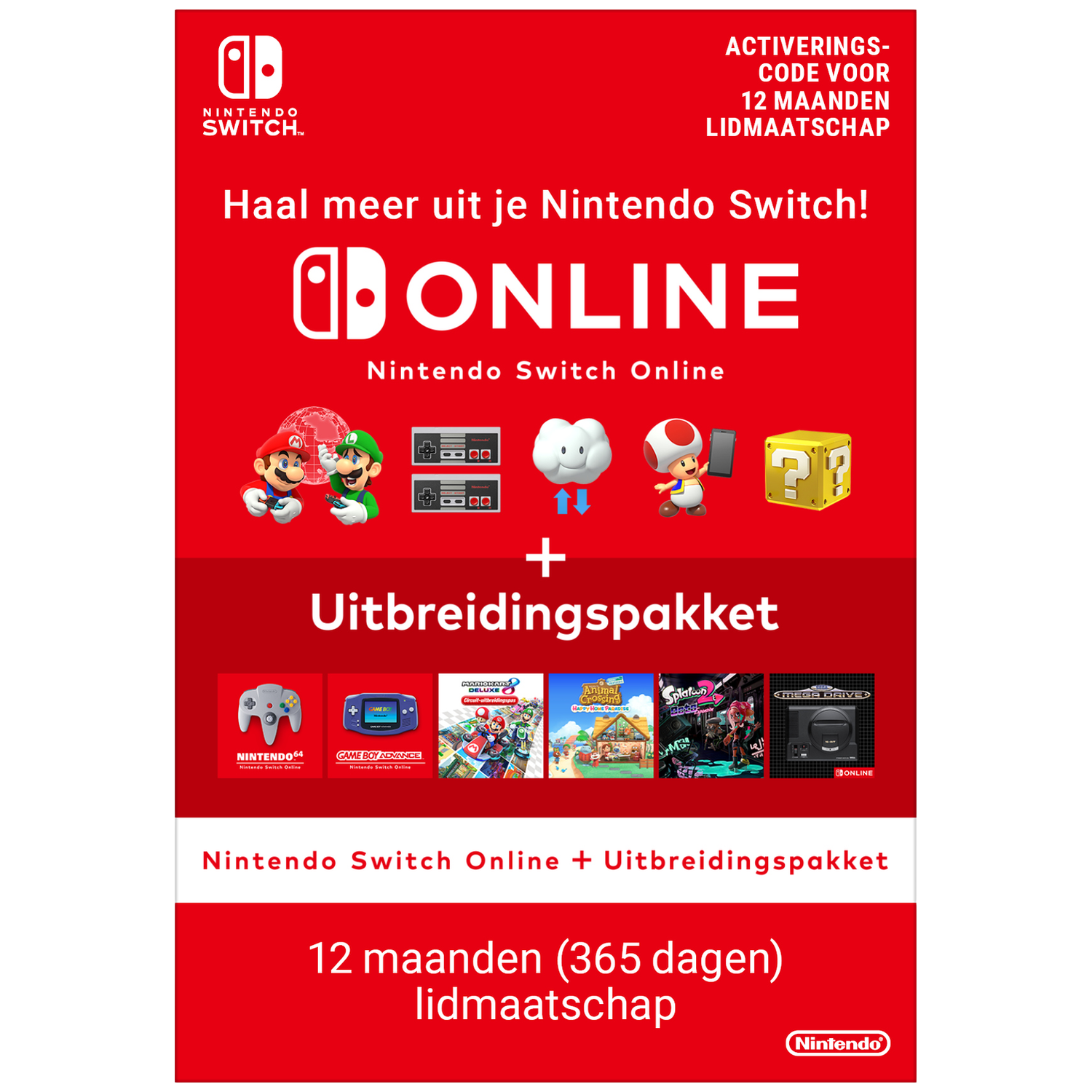 Nintendo Switch Online + Uitbreidingspakket - 12 Maanden (download Code)