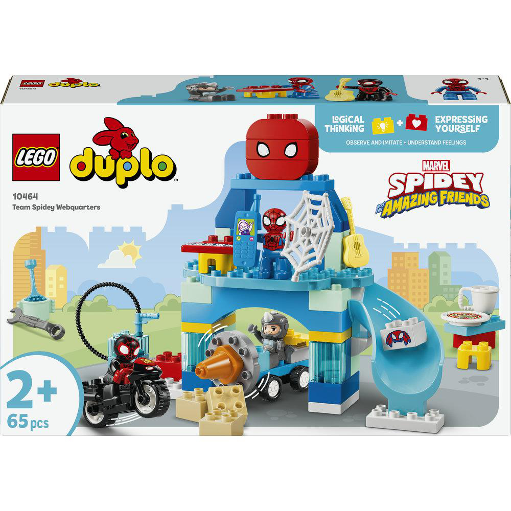 LEGO Duplo Spidey Team Webquarters Set mit Spiderman, Ghost-Spider, Spielzeug und Rutsche.