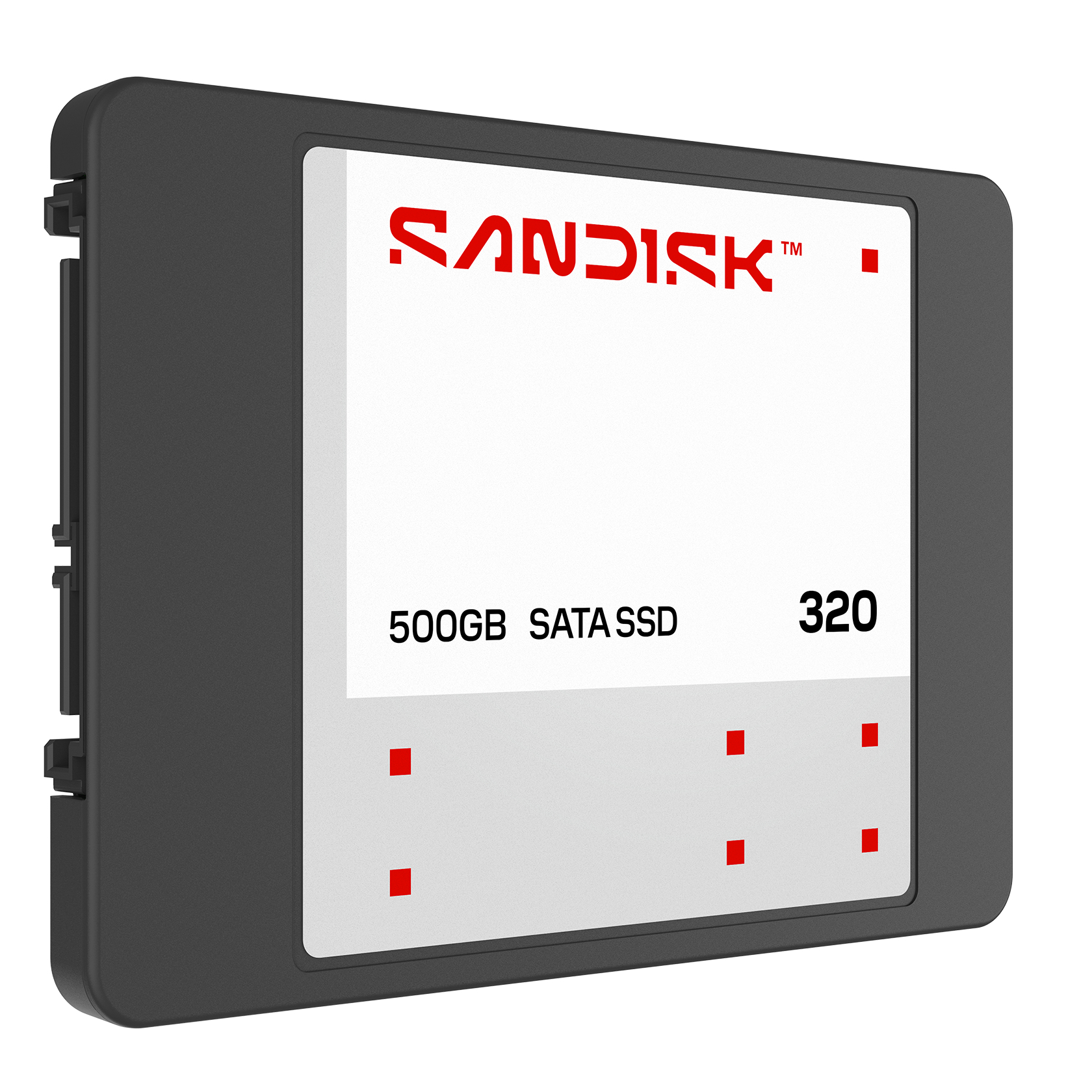 Eine graue SSD mit 500 GB Speicherkapazität und der Aufschrift SANDISK.