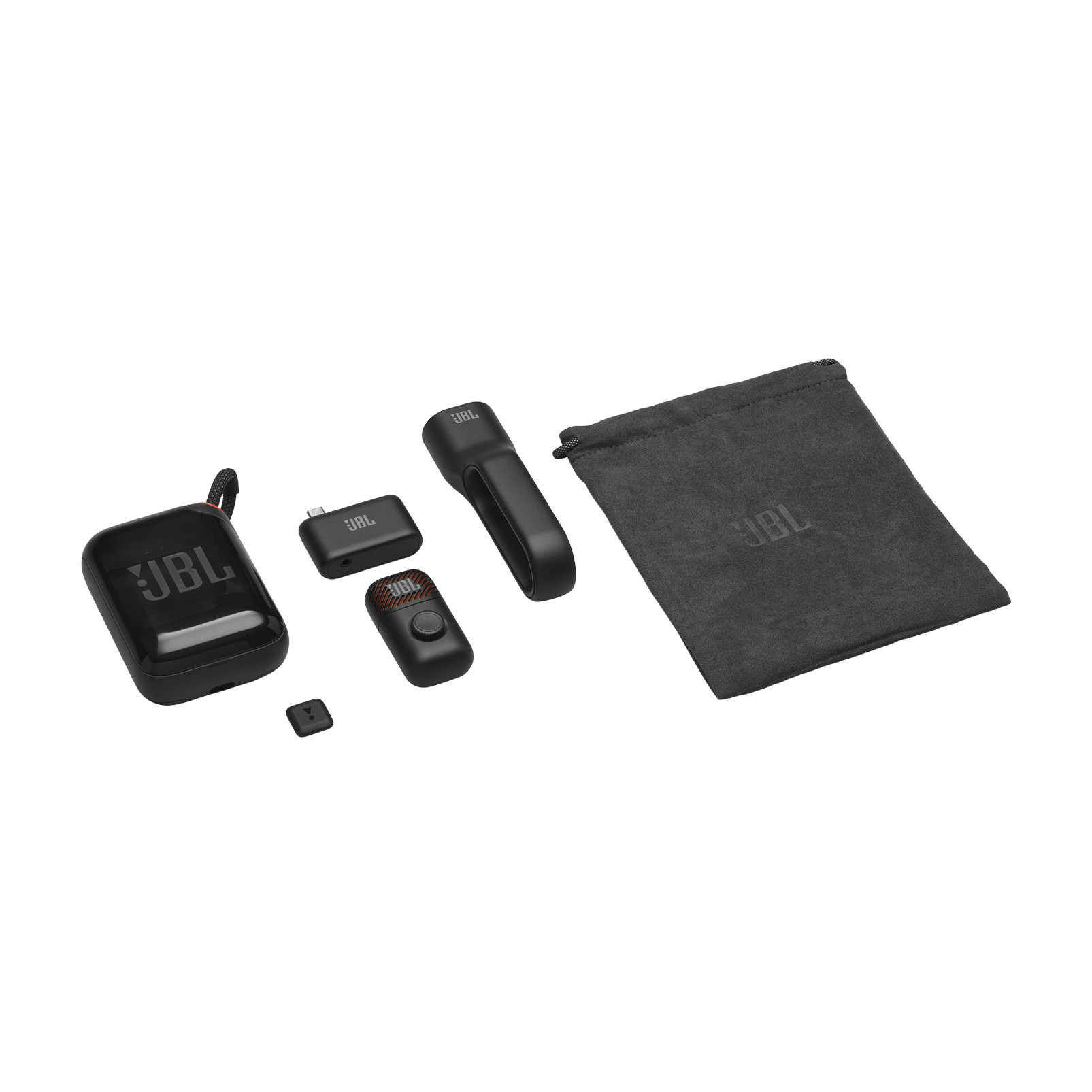 JBL Kopfhörer Zubehör: Ladecase, Stick, Ohrstöpsel, Tasche.