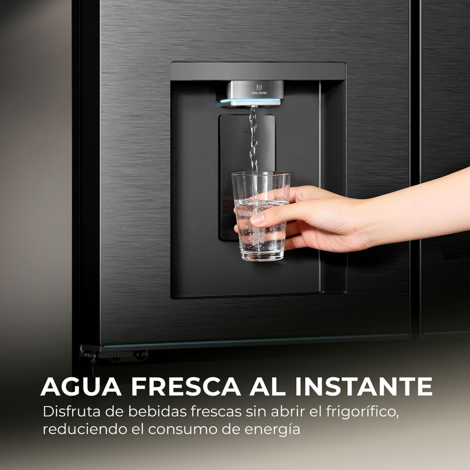 Agua fresca al instante. Disfruta de bebidas frescas sin abrir el frigorífico, reduciendo el consumo de energía.