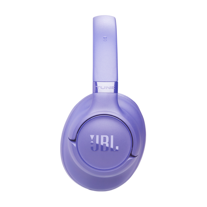Egy lila JBL fejhallgat ó TUNE és JBL felirattal.