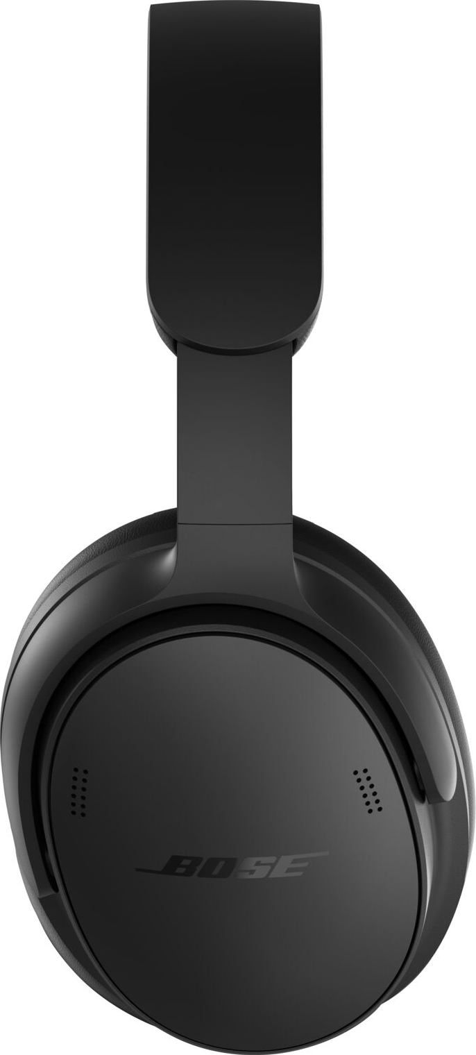 Schwarze Bose Kopfhörer mit gepolsterten Ohrmuscheln und verstellbarem Bügel.