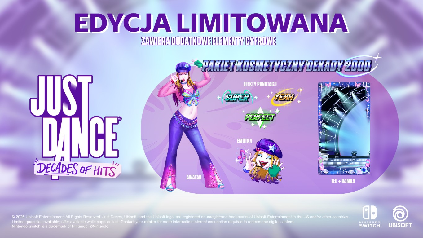 Edycja limitowana: Just Dance z awatarem, efektami punktacji i tłem.