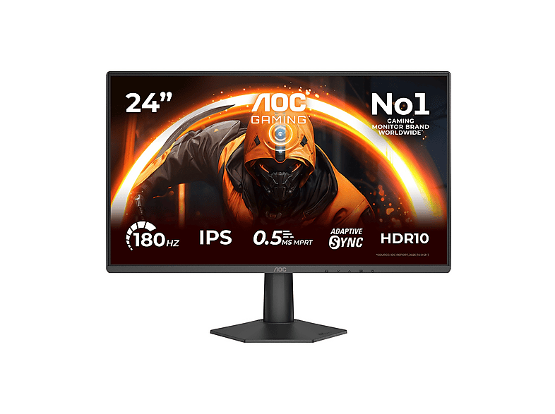 AOC 24G50F Monitor Gaming, 24 ", Full-HD, 1920 x 1080 Pixel, tempo di risposta 4 ms, refresh rate 180 Hz