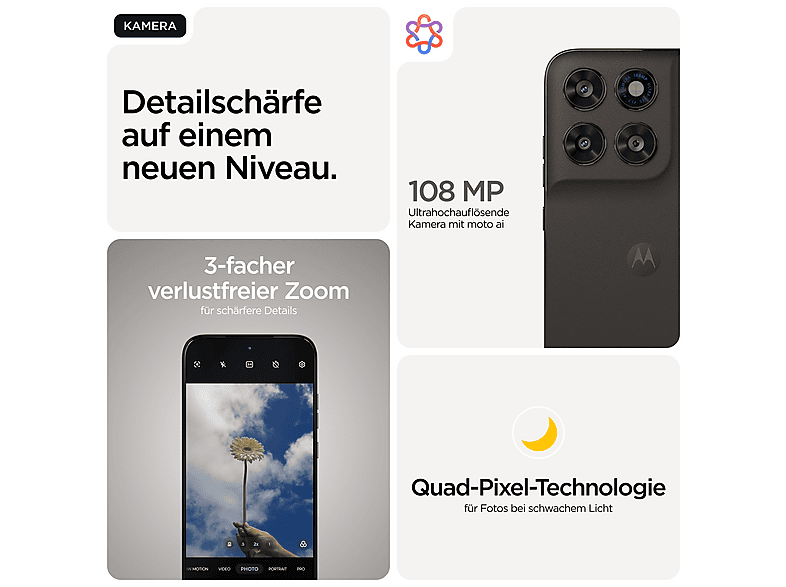 Motorola Moto g77, 256 GB, PANTone Black Olive, Dual SIM — Foto 5 von 5