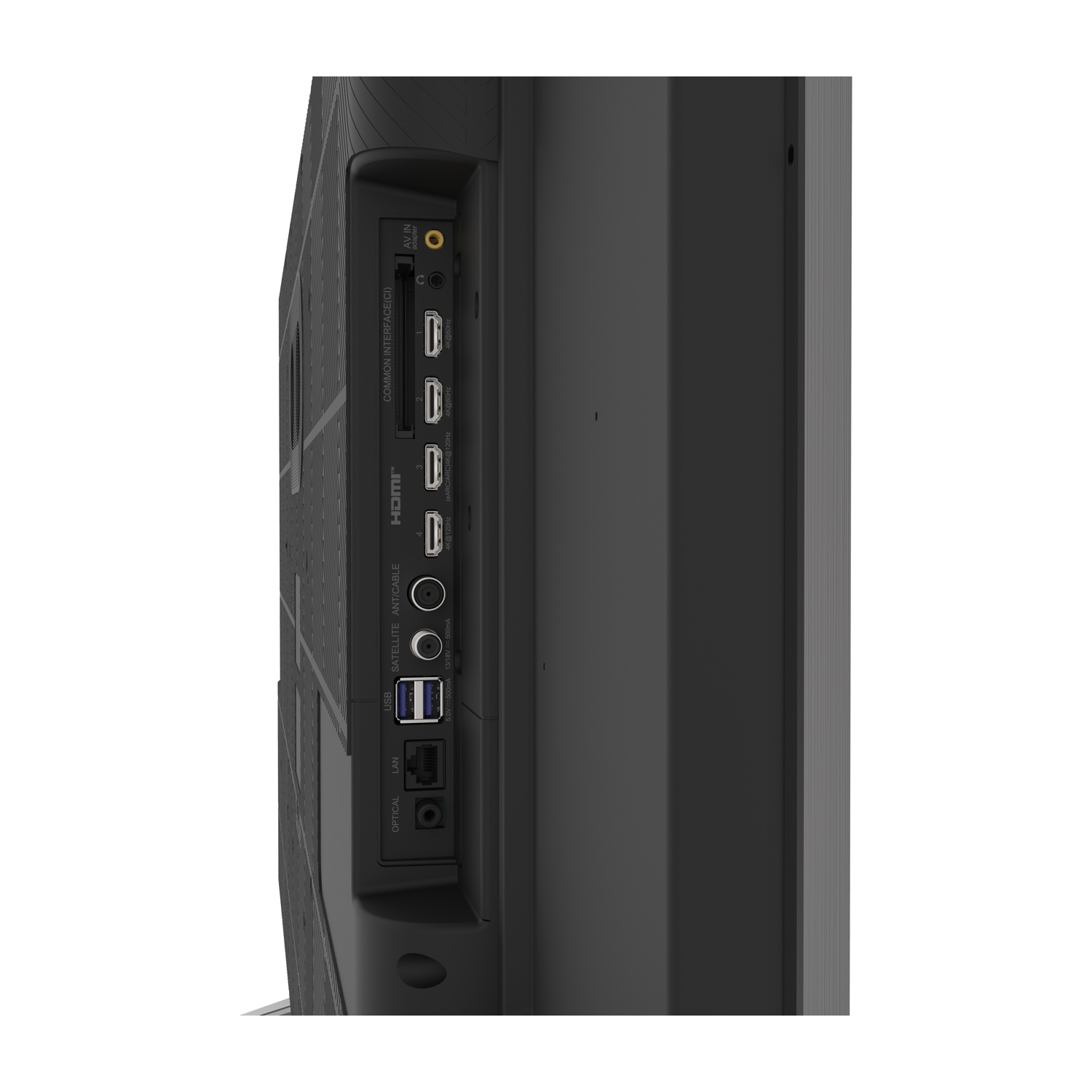 Retro TV con porte: HDMI, USB, LAN, Ottico, Satellitare, Ingresso AV, CI.