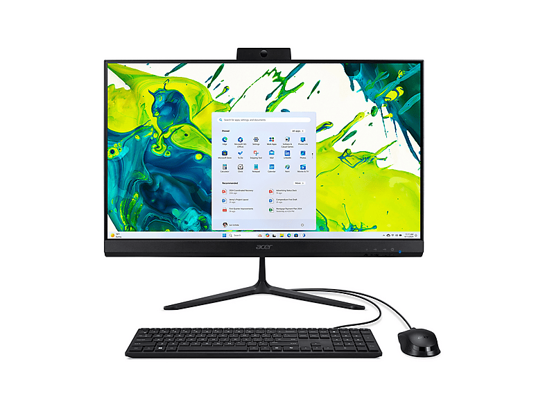ACER Aspire C24-2G AIO, 23,8 ", AMD Ryzen57430U, RAM 8 GB, 512 GB SSD, Nero, LCD, Windows 11 Home