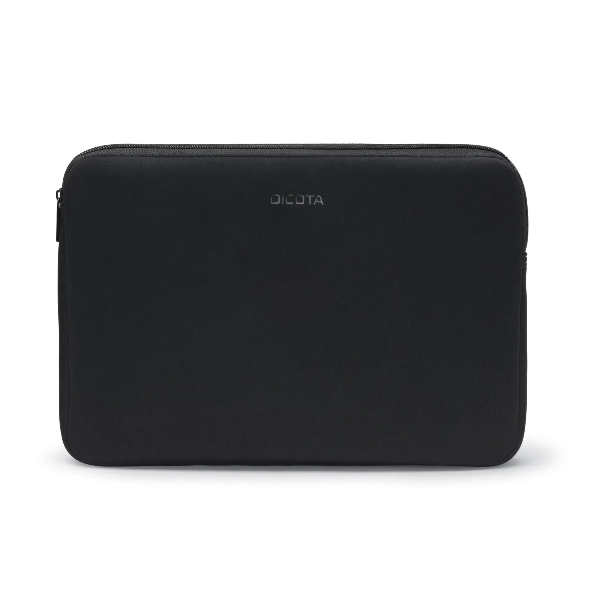 Fekete laptop tok cipzárral és DICOTA logóval.