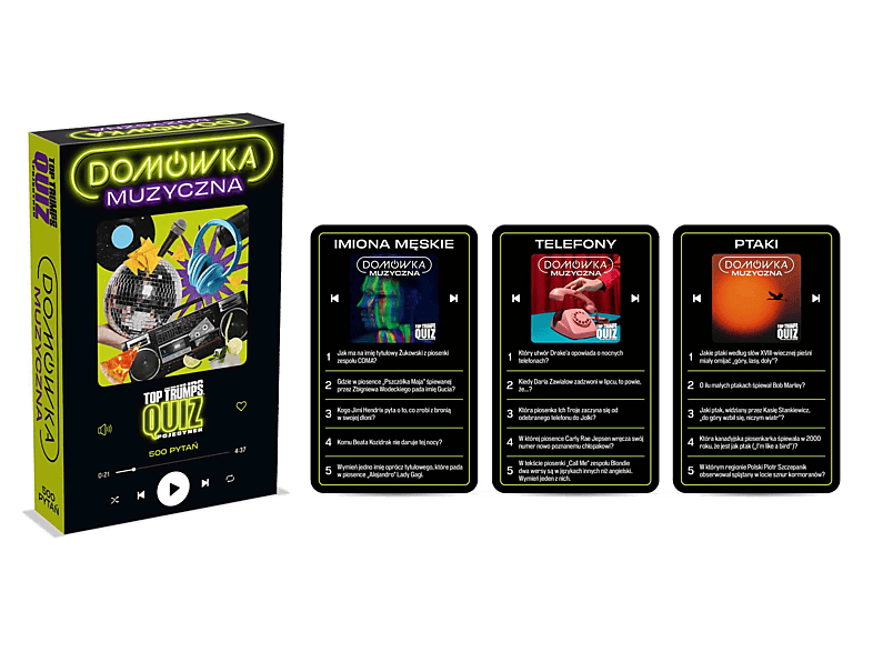 Gra towarzyska WINNING MOVES Quiz Domówka muzyczna 500 pytań Wielokolorowy