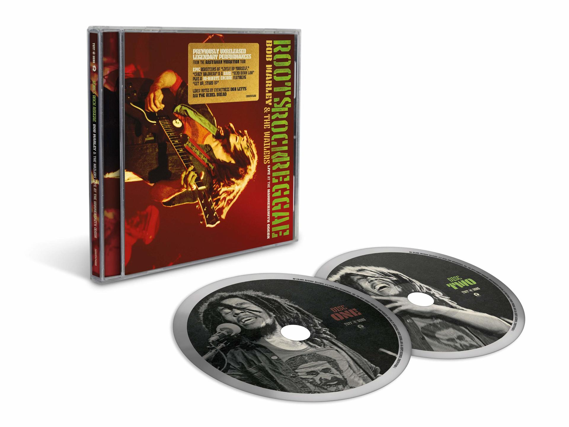 CD-Hülle und zwei CDs mit Bob Marley. Bob Marley singt auf einer CD.