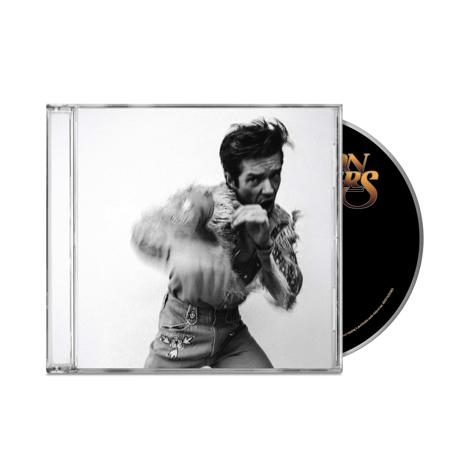 CD-Hülle mit einem Mann in Boxpose, seine Fäuste sind verschwommen.