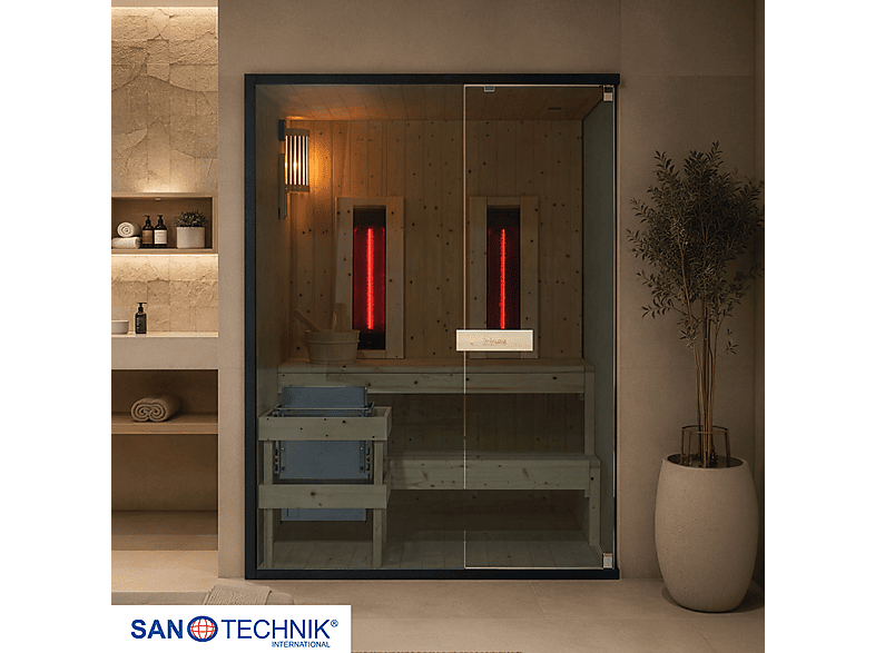 Sanotechnik Glacier L Sauna + Infrarotkabine für 2-3 Personen 150x120x200 cm (4,5 kW)
