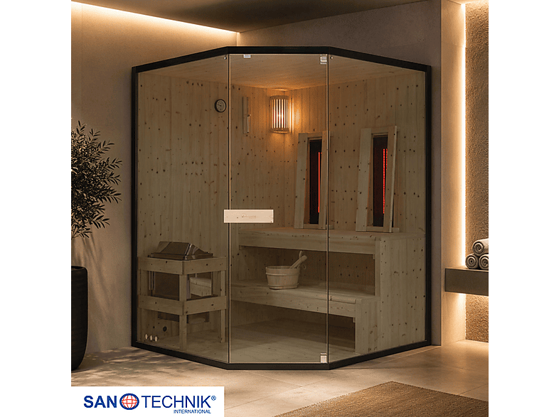 Sanotechnik Glacier XL Sauna + Infrarotkabine für 2-3 Personen 150x150x200 cm (6 kW)