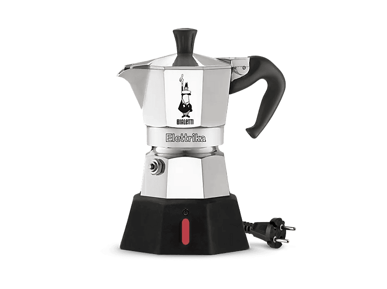 Cafetera tradicional - Bialetti Moka Elettrika, Aluminio fundido, Apto para 2 tazas, 90ml, y Negro