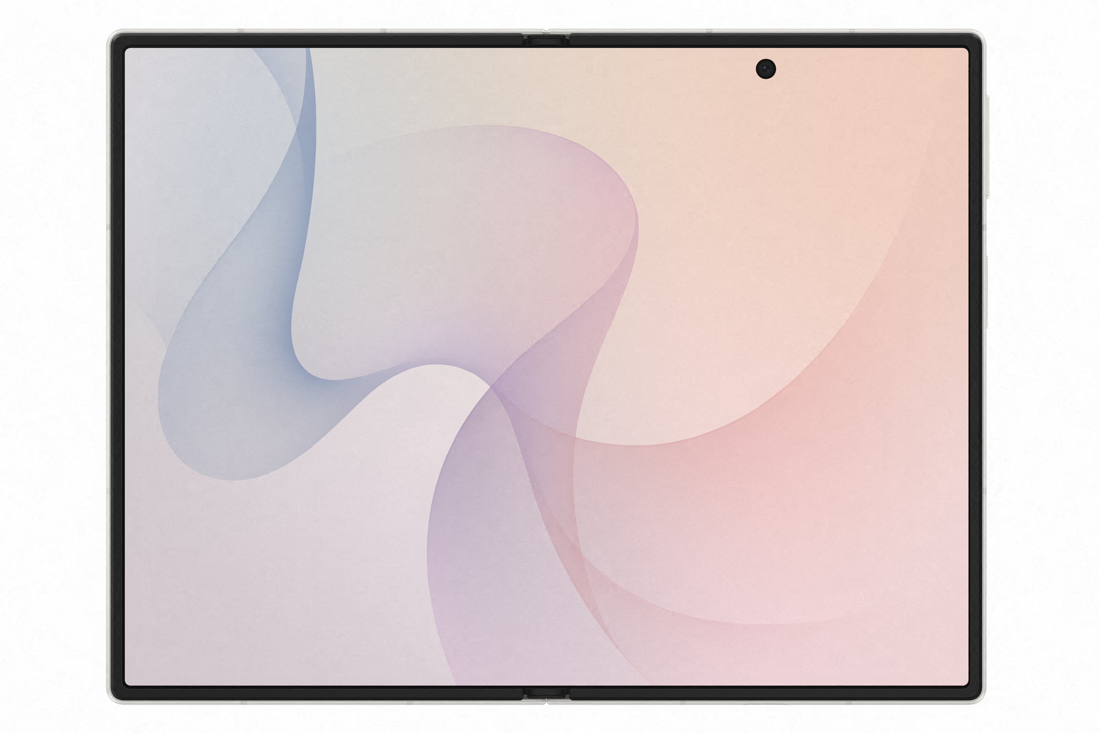 Ein Tablet mit einem abstrakten, weichen Hintergrund in Pastelltönen.
