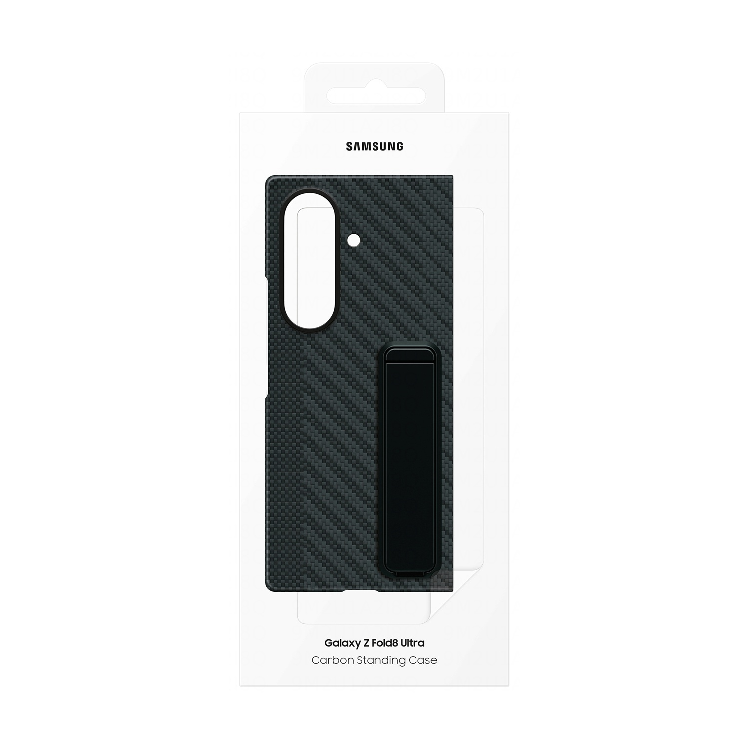 Confezione Samsung Galaxy Z Fold8 Ultra Carbon Standing Case con custodia.