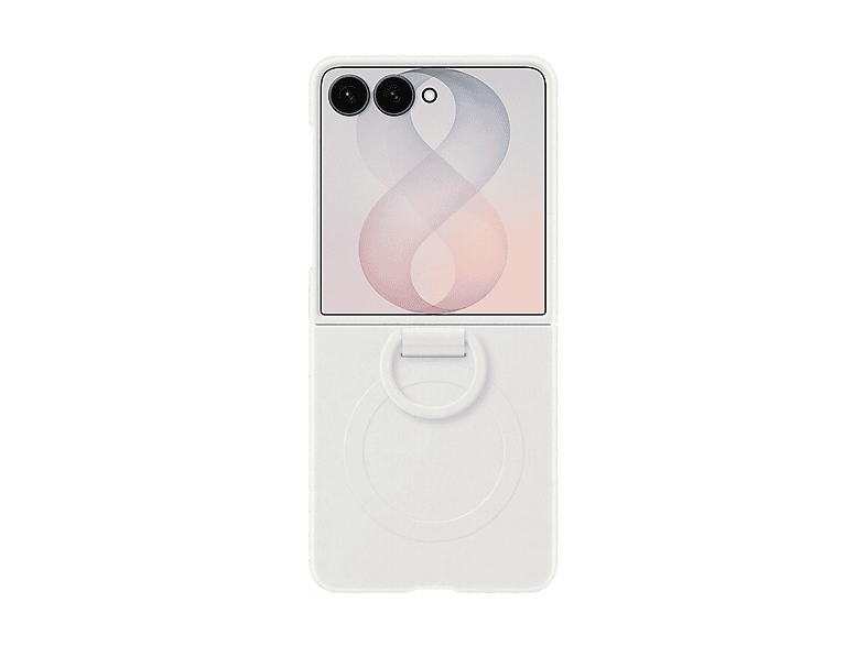 SAMSUNG Silicone Ring Magnet Case COVER per Samsung Galaxy Z Flip8, Bianco