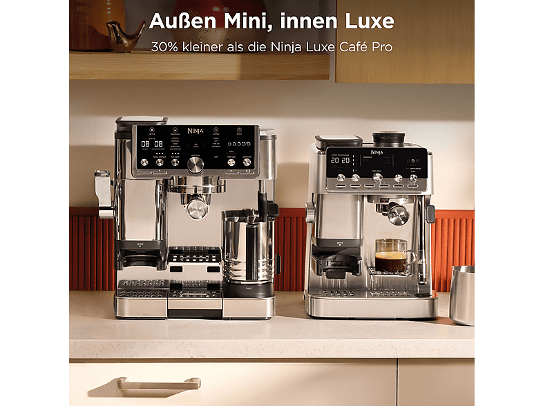 Ninja ES352EU Luxe Café mini Plus Kaffeemaschine (Silber, mit eingebauter Waage & Mahlwerk, 1650 Watt) — Foto 2 von 5