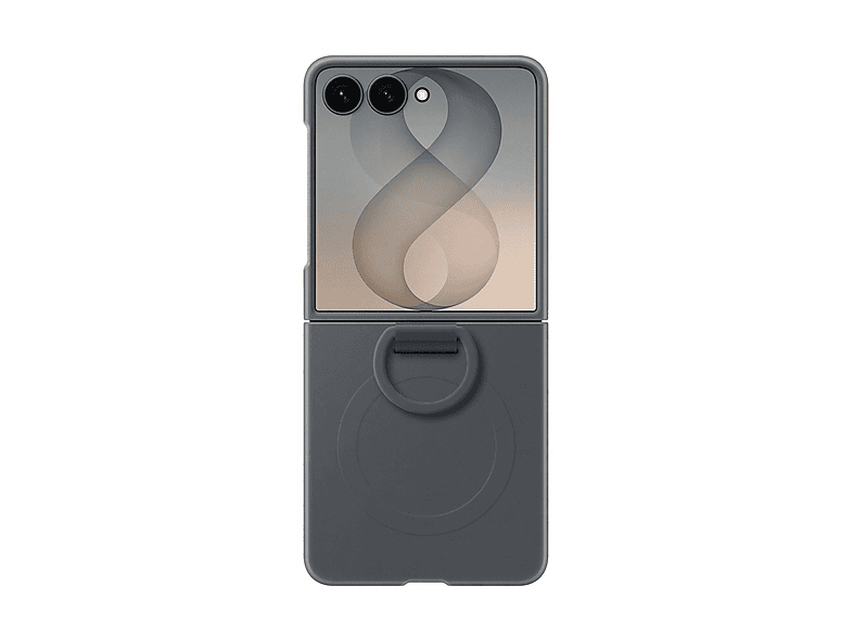 SAMSUNG Silicone Ring Magnet Case COVER per Samsung Galaxy Z Flip8, Nero