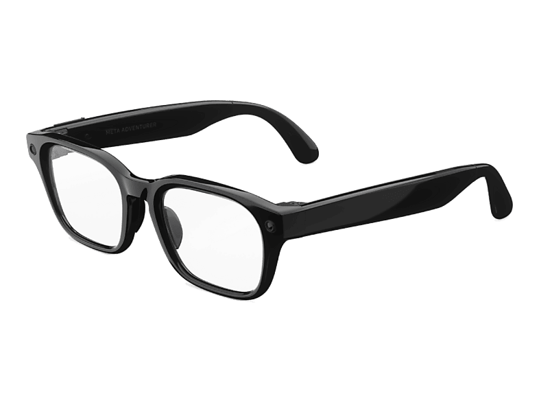 Gafas IA - Meta Adventurer, Lentes transparentes, Cámara 12 MP, Traducción en tiempo real, Resolución 3K HD, +8h Batería, Classic Black