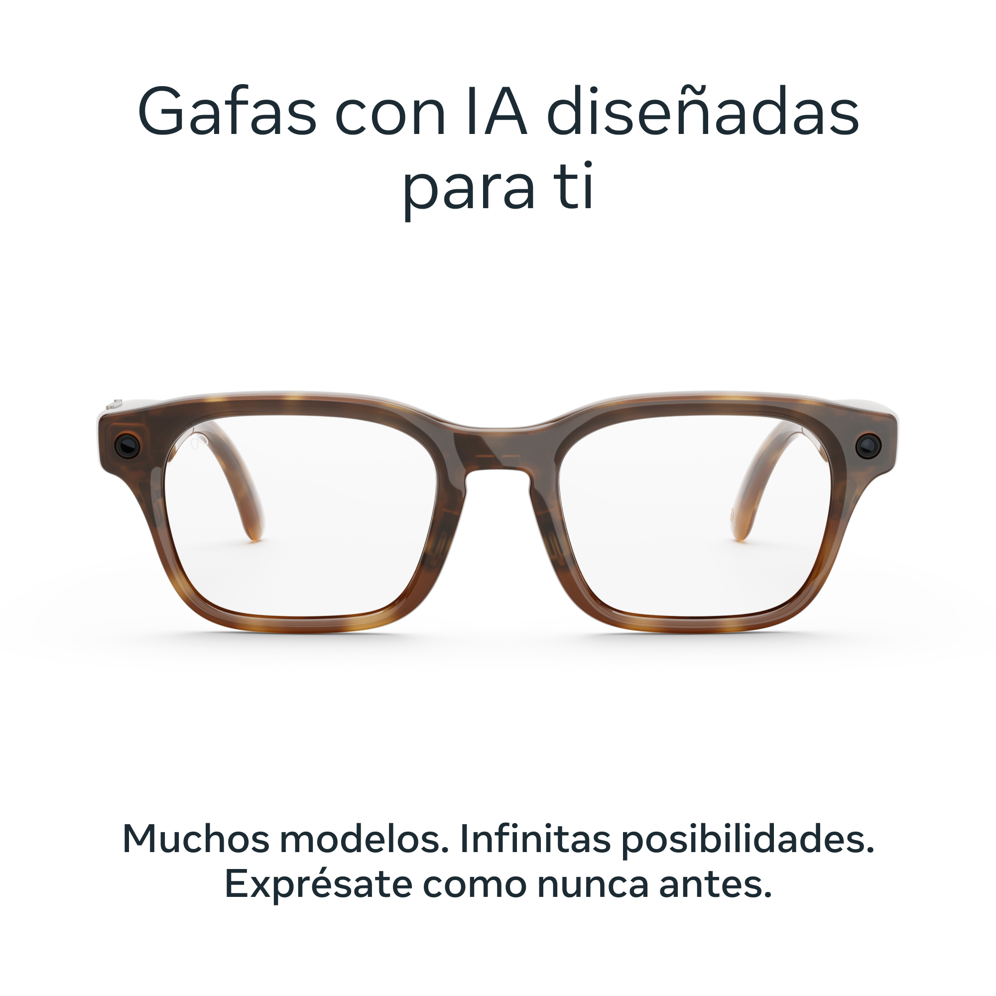 Gafas marrones con lentes y un pequeño punto negro al lado.