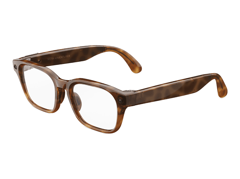 Gafas IA - Meta Adventurer, Lentes transparentes, Cámara 12 MP, Traducción en tiempo real, Resolución 3K HD, +8h Batería, Classic Tortoise