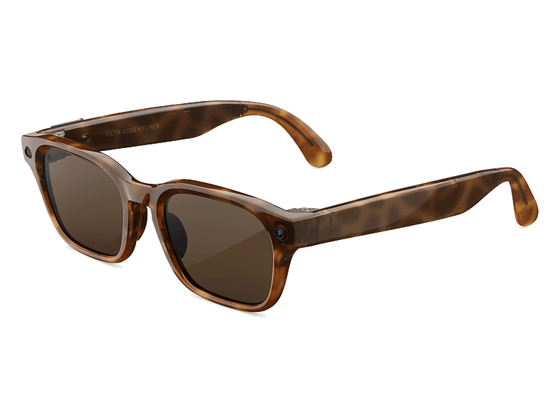Gafas IA - Meta Adventurer, Lentes en marrón, Cámara 12 MP, Traducción tiempo real, Resolución 3K HD, +8h Batería, Classic Tortoise